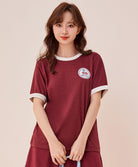 Hearts Market Contrast Collar T-Shirt