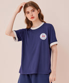 Hearts Market Contrast Collar T-Shirt