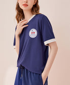 Hearts Market Contrast Collar T-Shirt