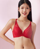 Destiny Romance Full Coverage Lightly Lined 3/4 Cup Demi Bra - Red