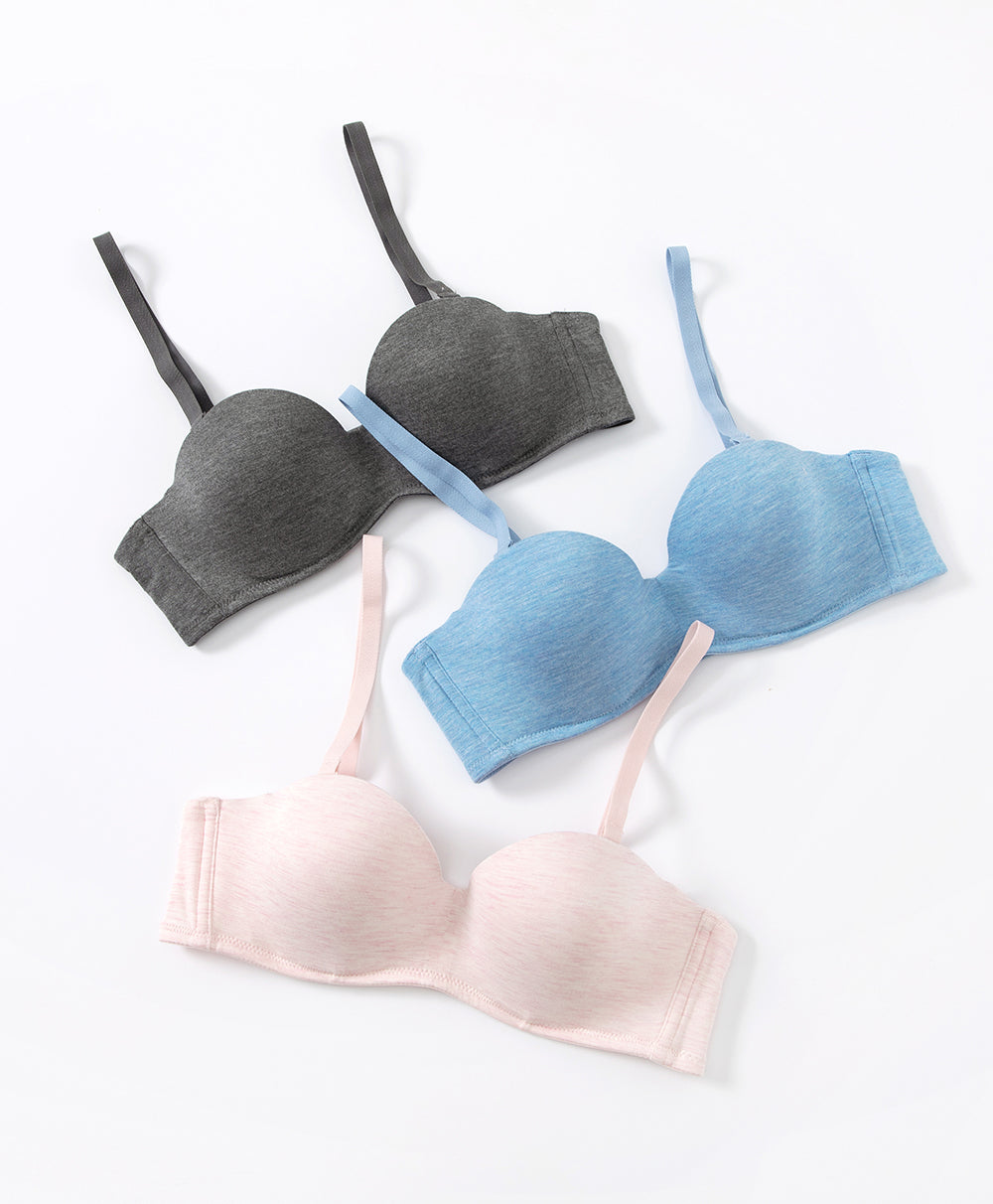 j/x Young Hearts Push Up Contrast Triangle Cup Wireless Bra Y23