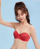 Destiny Romance Wired Half Cup Multiway Push up Bra - Red Color