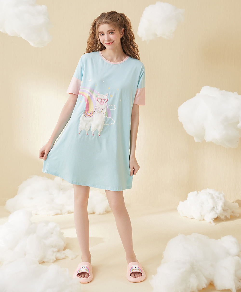 Rainbow Llama Sleep Dress