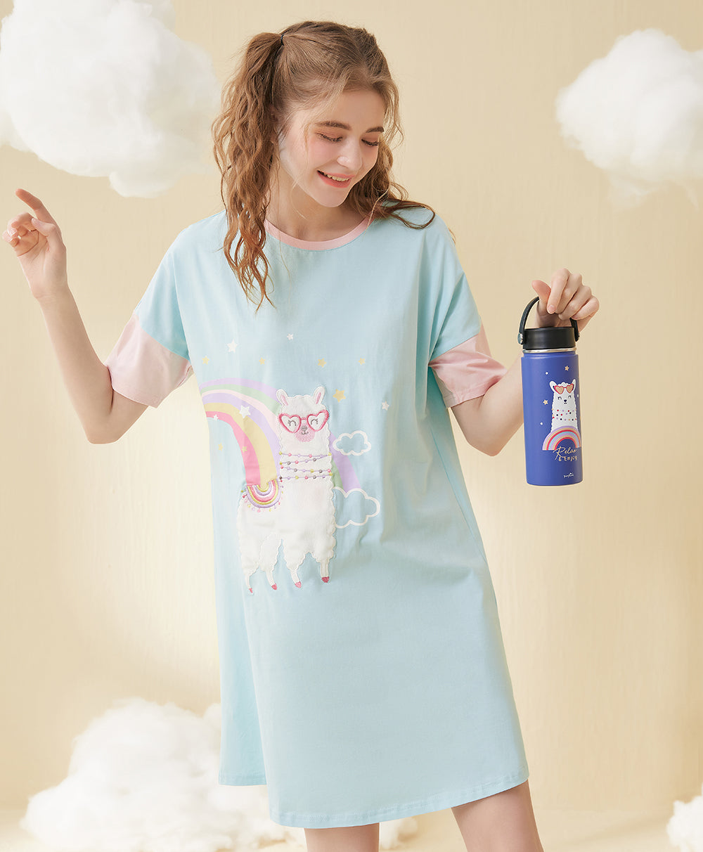 Rainbow Llama Sleep Dress