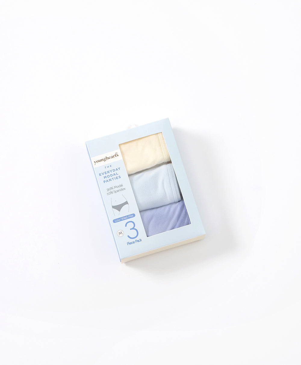 Creamy Blue Modal 3-pack Mini Panties