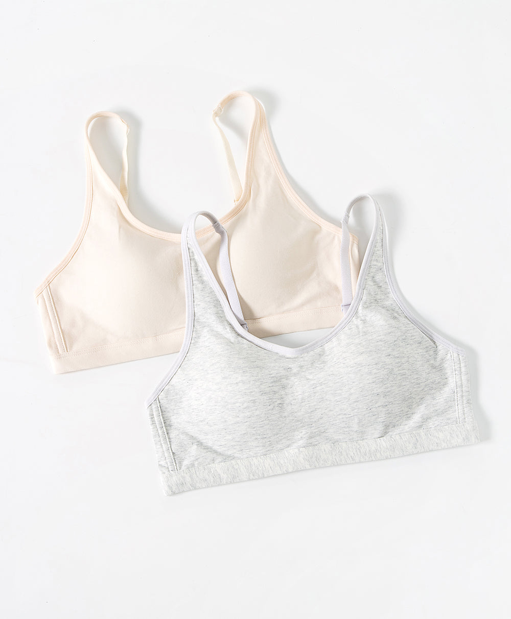 Junior Cotton Essential Front Vest with back hook Bra